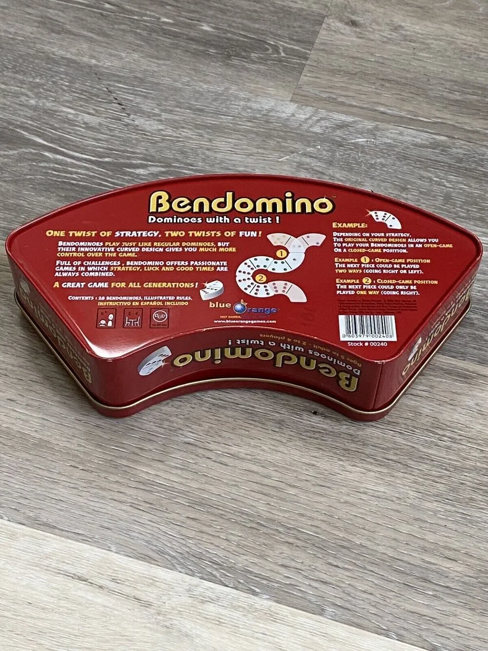 Bendomino Dominoes With a Twist Blue Orange Games 2006, Heavy Curved DominosREAD